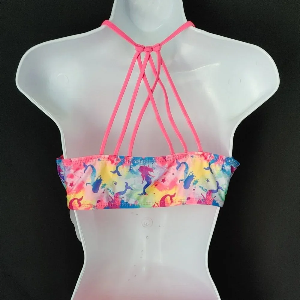2 PIECE NEON MERMAID SIZE 18 GIRLS SWIMSUIT - Picture 4 of 5